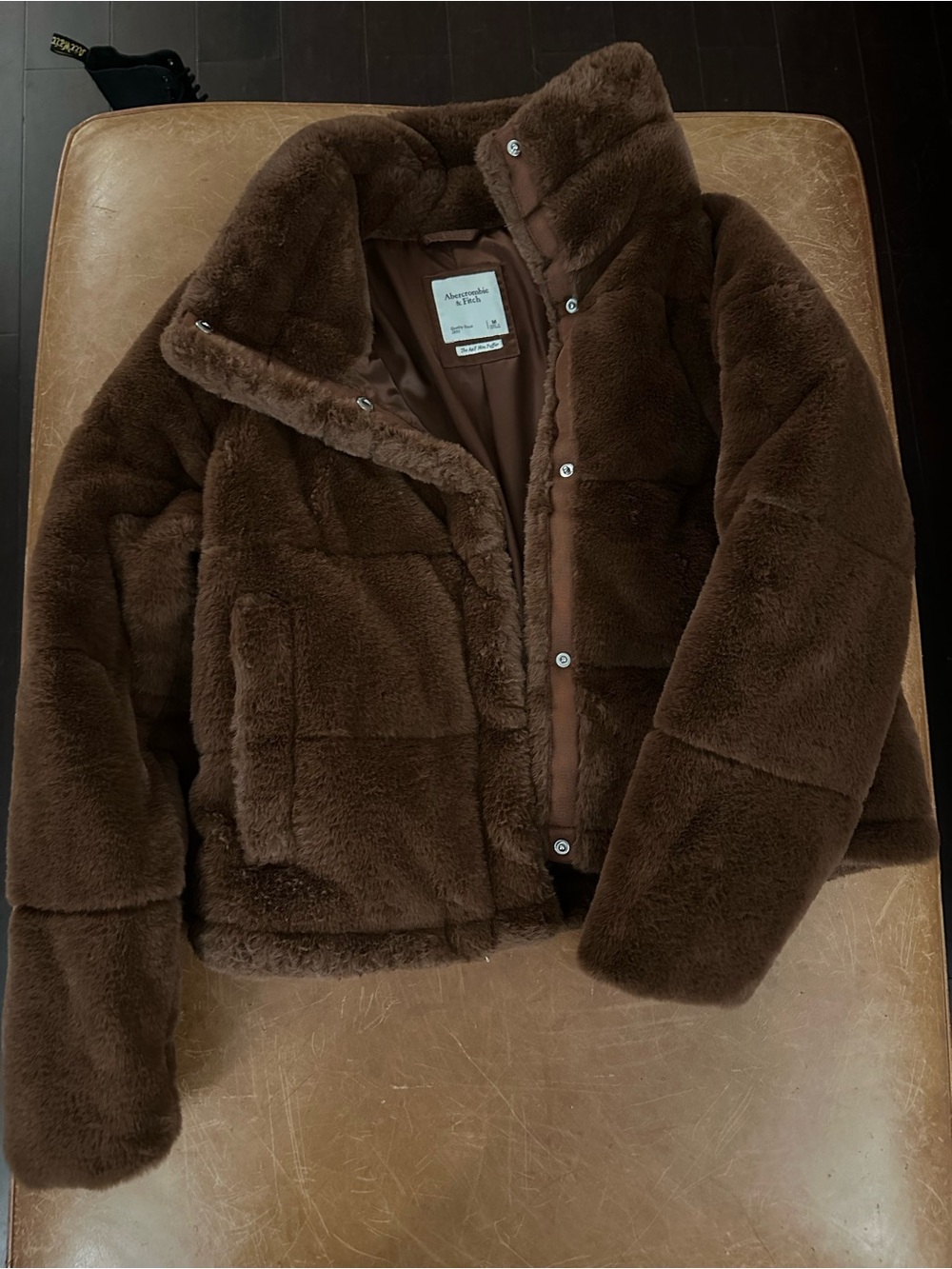 Abercrombie & Fitch Chocolate Brown Plush Teddy Jacket